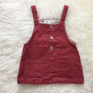 ZARA Baby Red Corduroy Button Up Jumper w Pockets